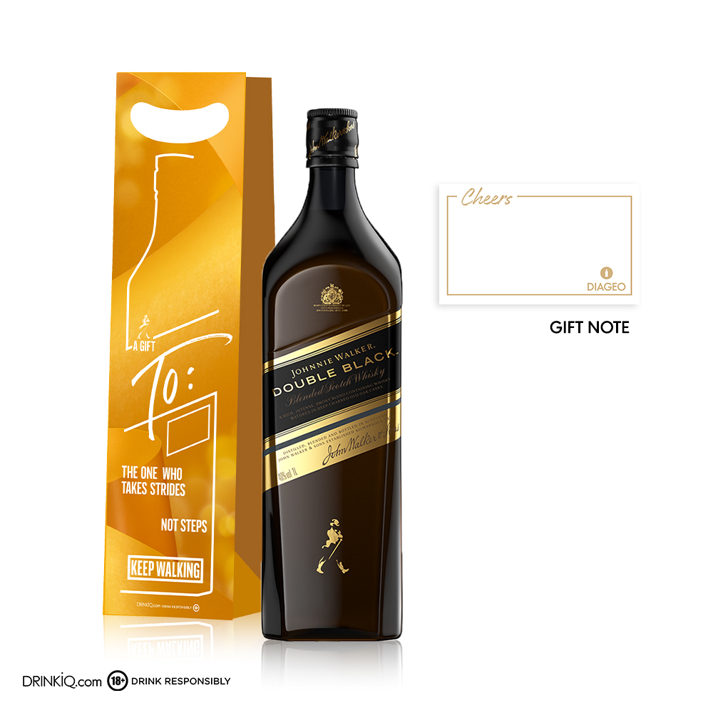 Johnnie Walker Double Black Label 1L Gift Pack Cebooze